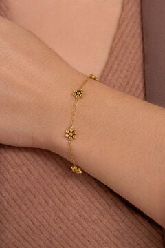 Womensecret Tiny Daisy gold-plated steel bracelet imprimé