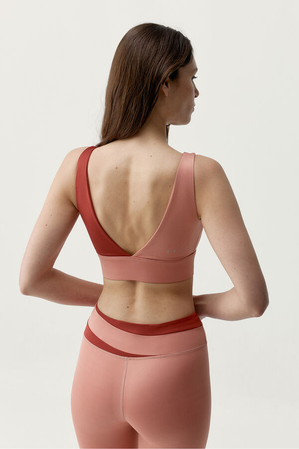 Born Living Yoga Koraljni/crveni sportski top Kate S uzorkom