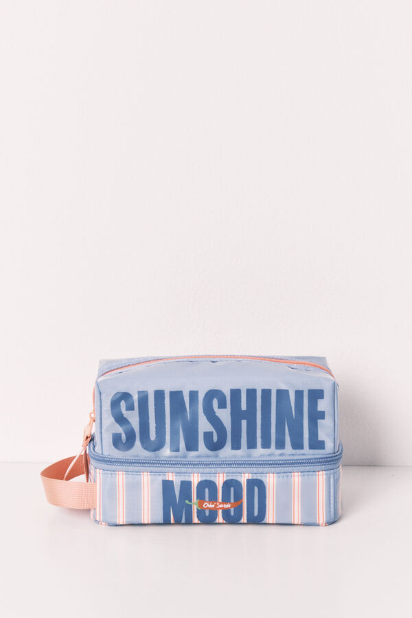 Women'secret Necessaire m&eacute;dia imperme&aacute;vel estampado riscas azul