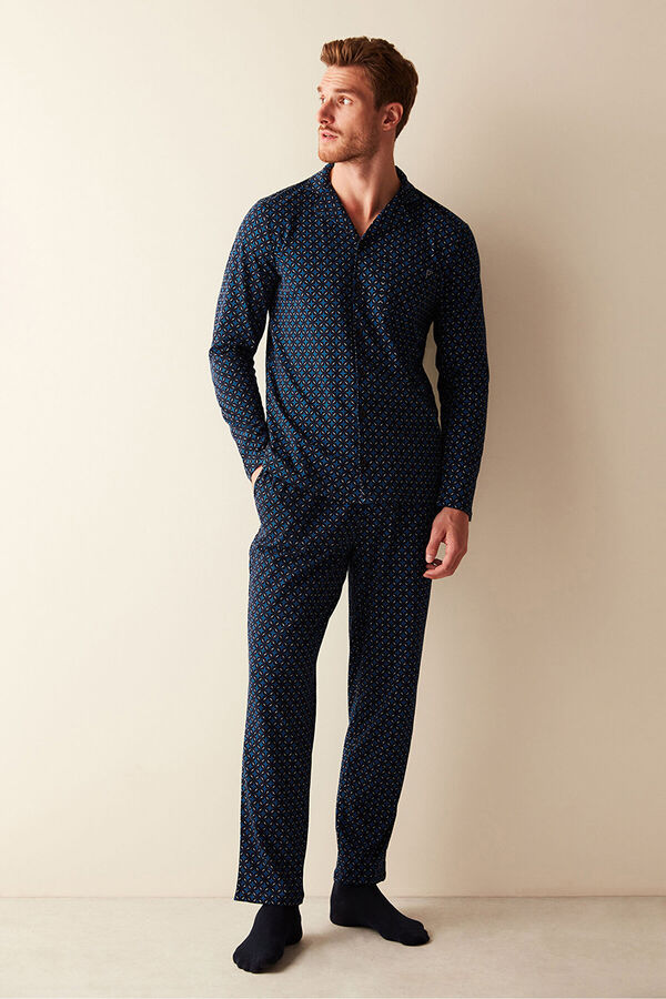 Pijama camiseiro comprido homem, Roupa de dormir de homem
