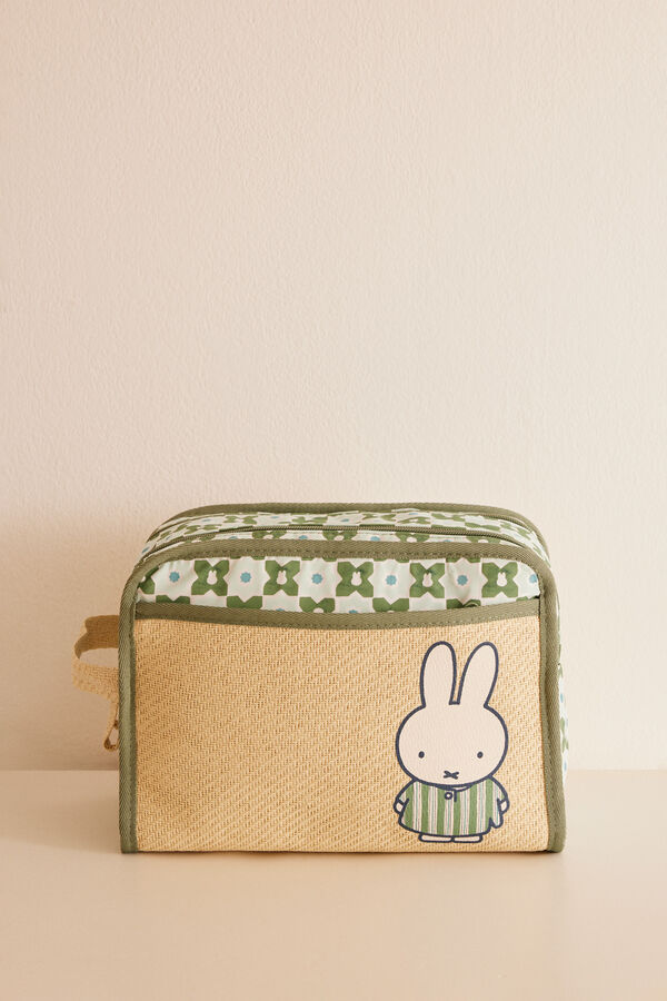 Womensecret Toaletna torbica s cvjetnim uzorkom Miffy. Kaki