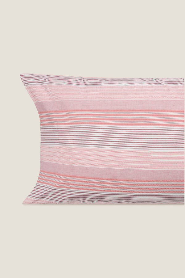 Womensecret Textured striped pillowcase 75 x 50 cm. rózsaszín