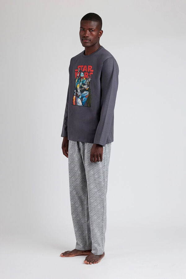 Admas Pijama largo Boba Fett para hombre gris