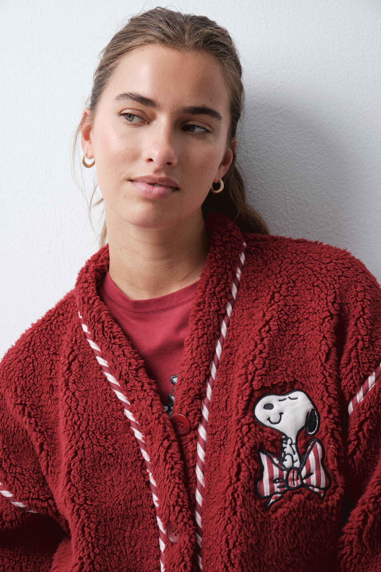 Women'secret Snoopy faux shearling short robe