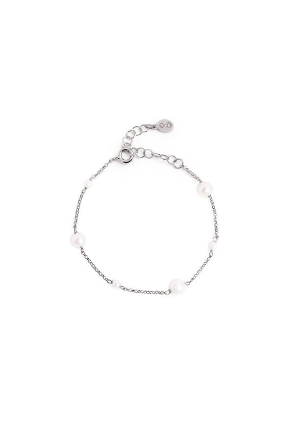 Womensecret Silver Pearl & Pearls Bracelet gris