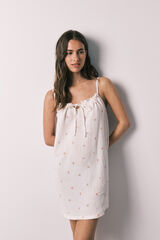 Women'secret White cotton short nightgown beige