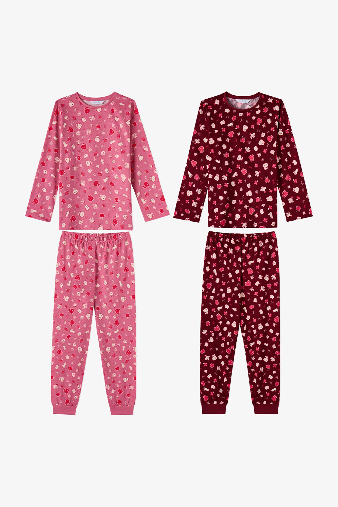 Penti Girls' Long Sleeve 2 Pack Pyjama Set