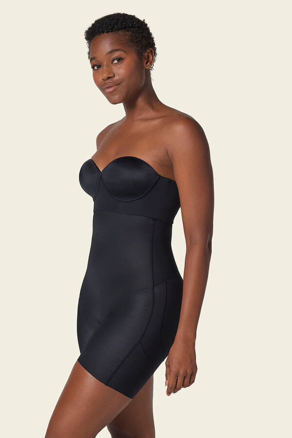 Leonisa Short media pierna tiro extra alto, levanta gl&uacute;teos negro