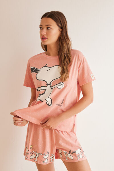 Womensecret Pijama curto 100% algodão rosa Snoopy rosa