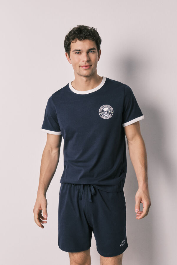 Women'secret 100% cotton men's short pyjamas SNOOPY blue