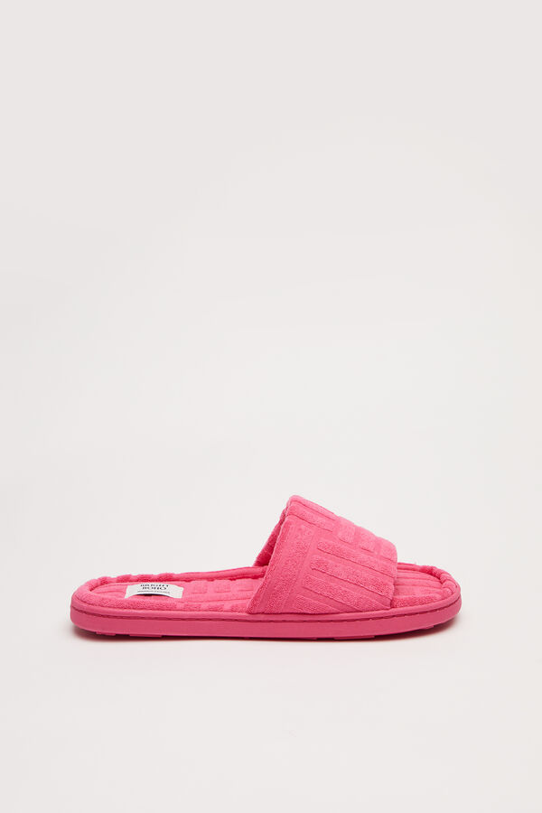 Womensecret Fuchsia pink slide-style slippers pink