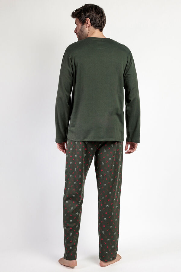 Admas Pijama largo piloto Star Wars 100% algod&oacute;n hombre verde