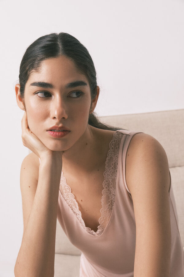 Women'secret Pink jersey-knit super soft T-shirt pink