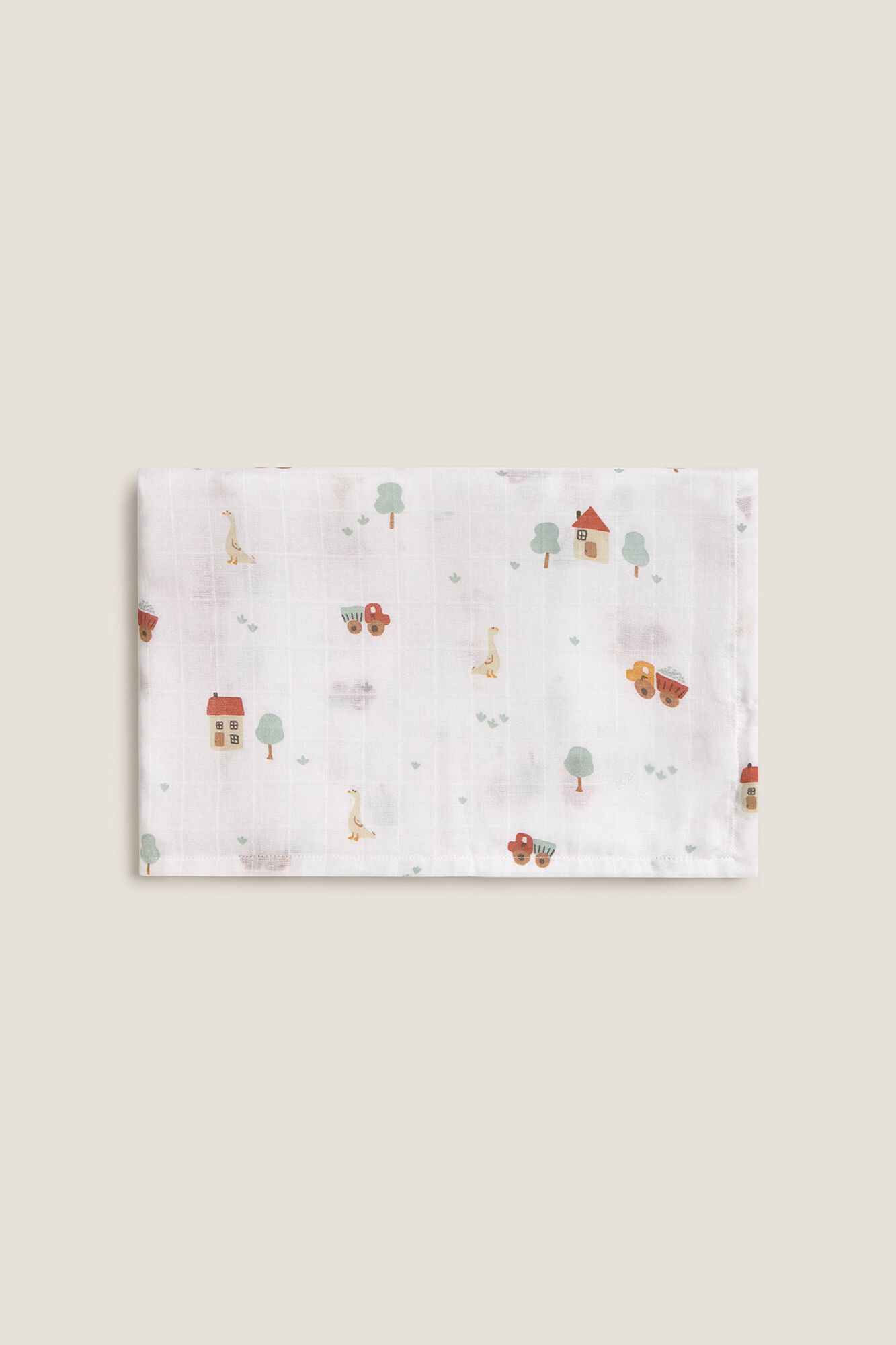 Textura Muselina gasa algod&oacute;n casitas