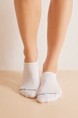Womensecret Lot 3 paires de chaussettes invisibles coton blanches blanc