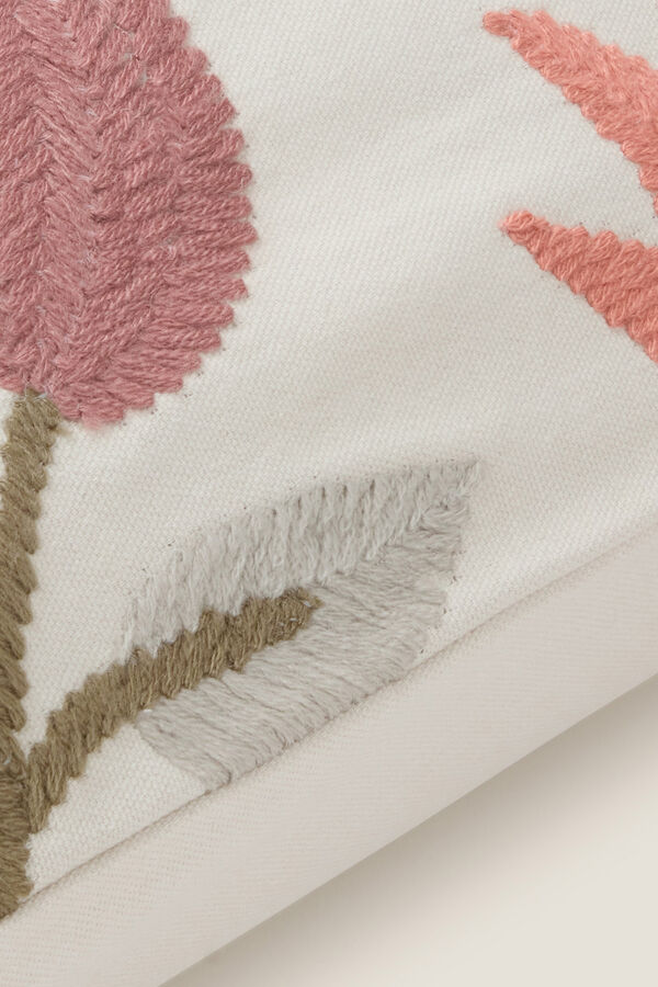 Textura Floral embroidery cushion cover red