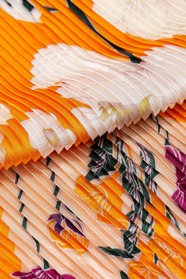 Vilanova Bandana plisada estampada rosa