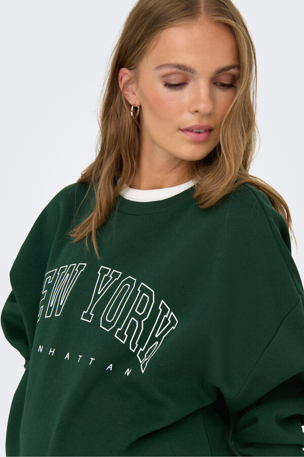Only Maternity Sudadera maternity detalle texto frontal verde