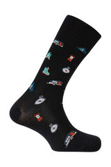 Punto Blanco Meias curtas de algodão para acampamento preto