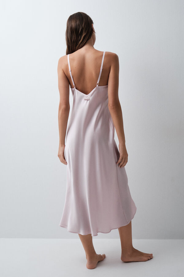Women'secret Nuisette longue &agrave; bretelles satin&eacute;e rose rose