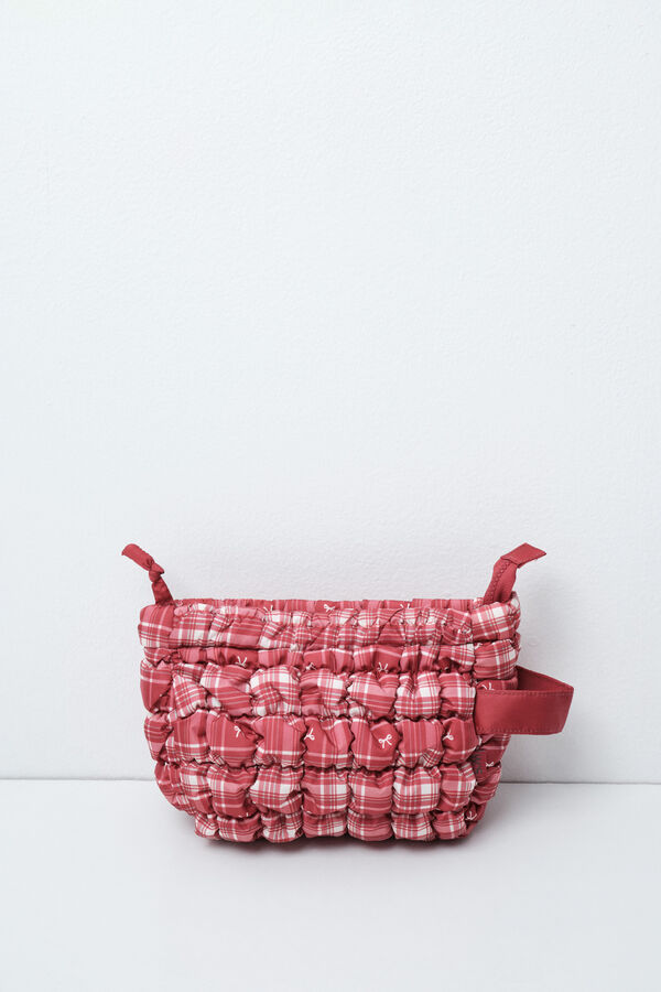 Women'secret Red plaid medium vanity case printed