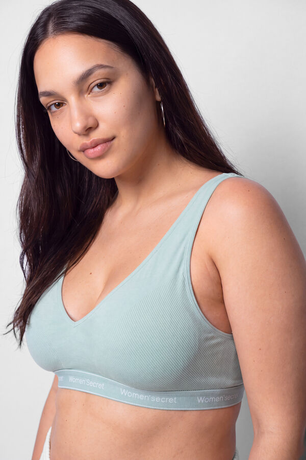 Women'secret Green microfibre halterneck bra FANTASTIC green