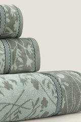 Textura Toalla rizo jacquard flores kaki