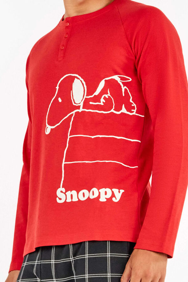 Gisela Snoopy mint&aacute;s interlock k&ouml;t&ouml;tt f&eacute;rfi pizsama szett burgundia