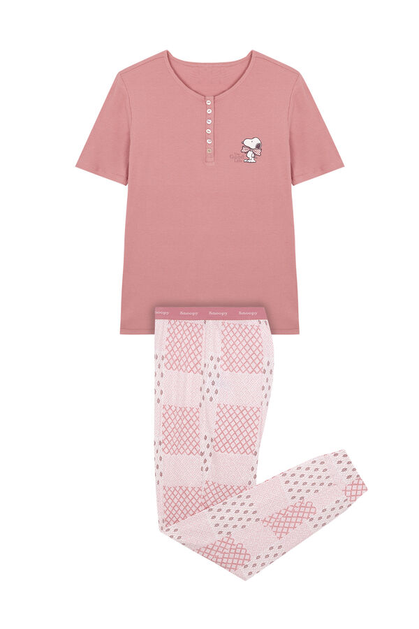 Womensecret Pijama de algodão Snoopy rosa rosa