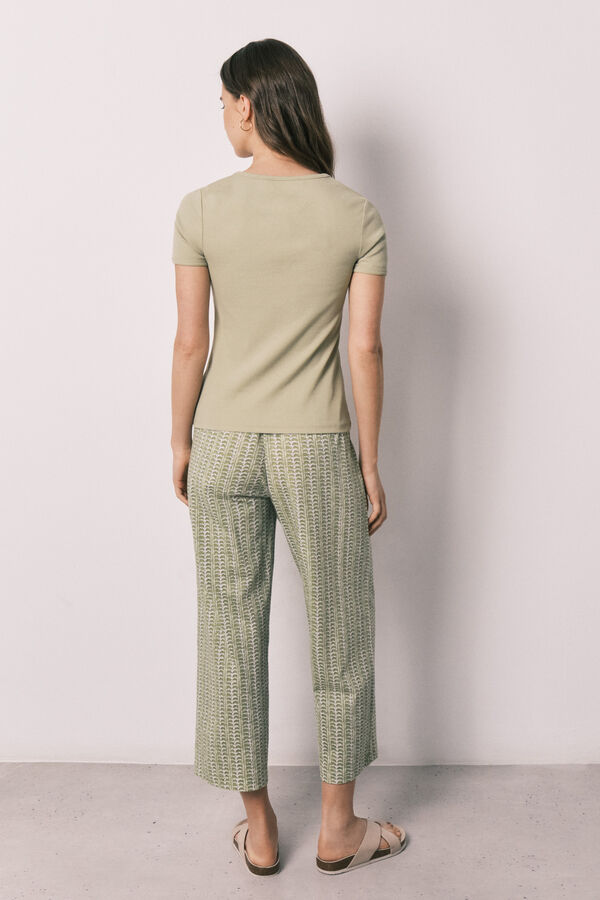 Women'secret Cotton short sleeve long pyjamas beige
