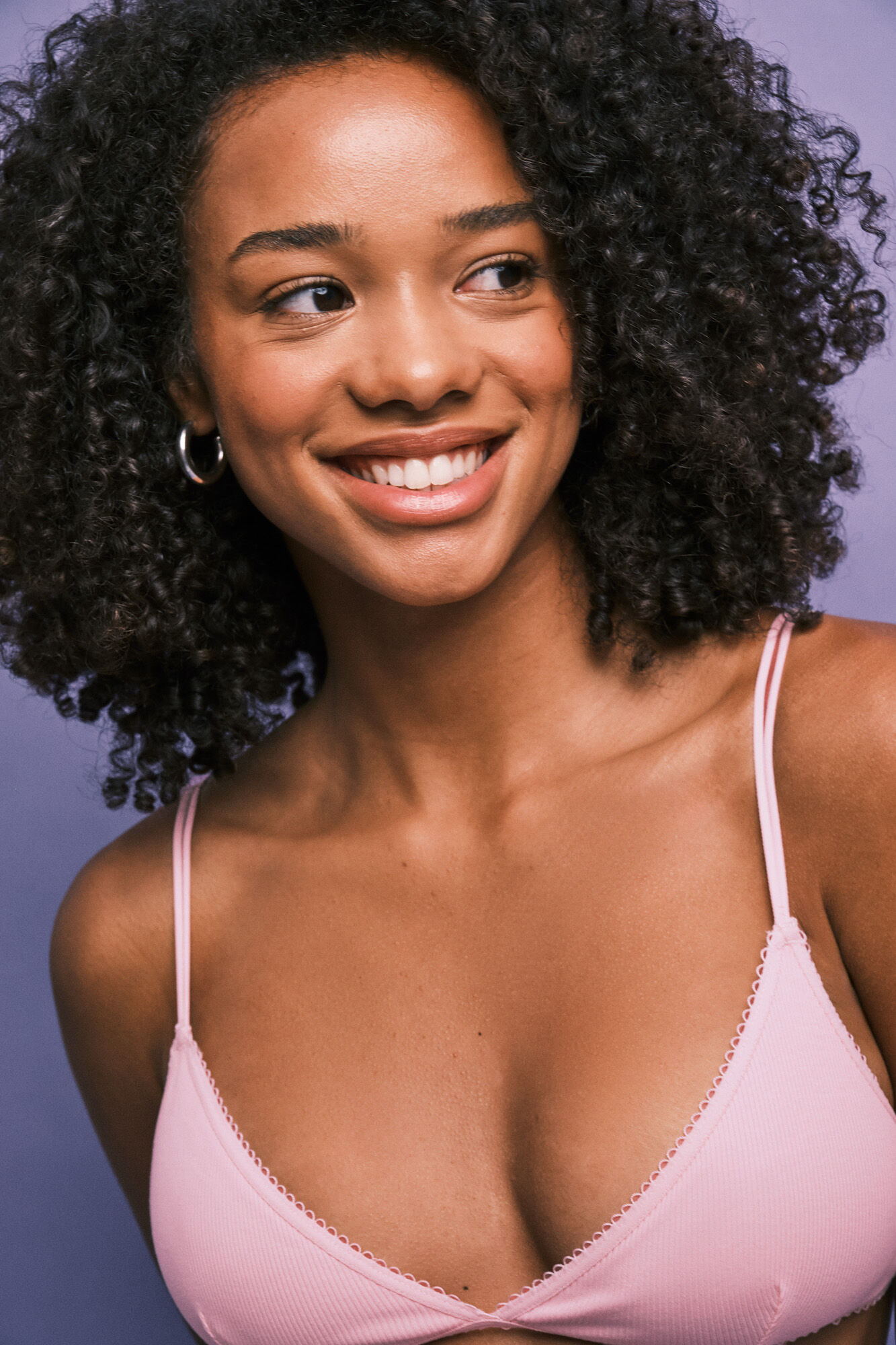 HI&BYE Orange cotton triangle bra