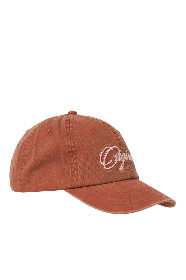 Jack & Jones Gorra texto bordado marr&oacute;n