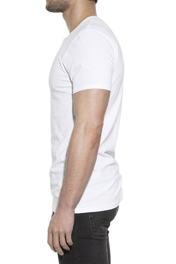 Bread & Boxers Pack 2 camisetas el&aacute;sticas cuello caja algod&oacute;n org&aacute;nico blancas blanco