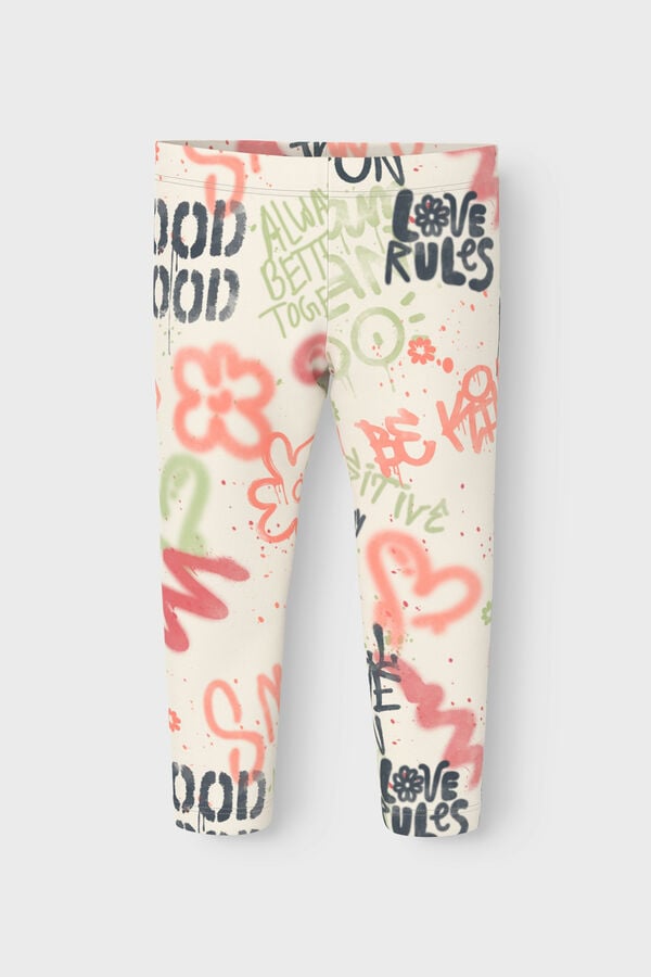 Womensecret Girl's graffiti leggings white