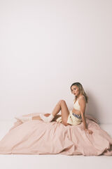 HI&BYE Yellow padded triangle bra printed