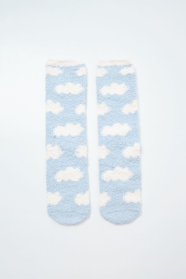 Women'secret Blue Snoopy print long socks blue