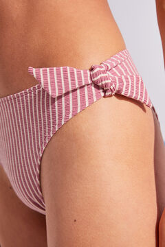 Womensecret Fuchsia striped high waist bikini bottoms pink