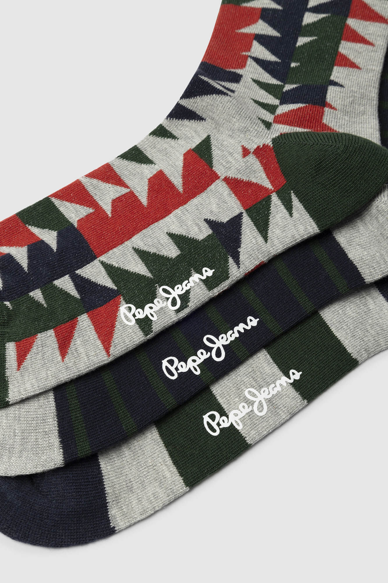 Pepe Jeans Pack de 3 calcetines rayas Navidad