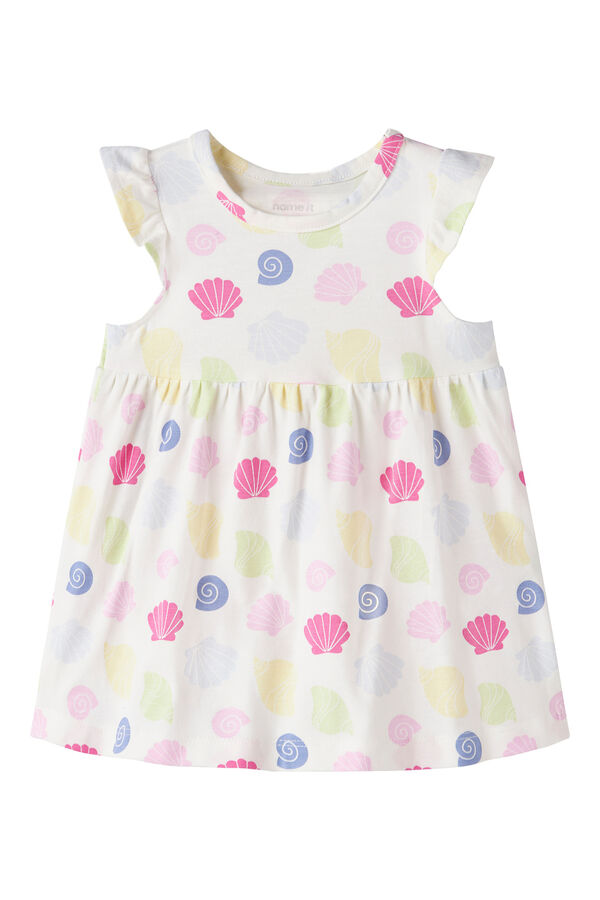 Name it Shell print baby dress white