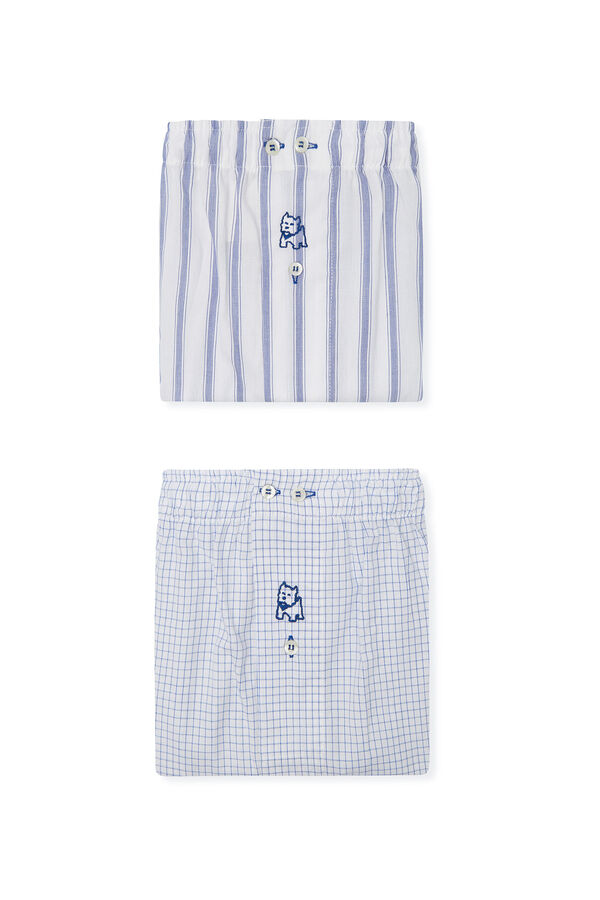 Kiff-Kiff Pack de dos calzoncillos de tela azul