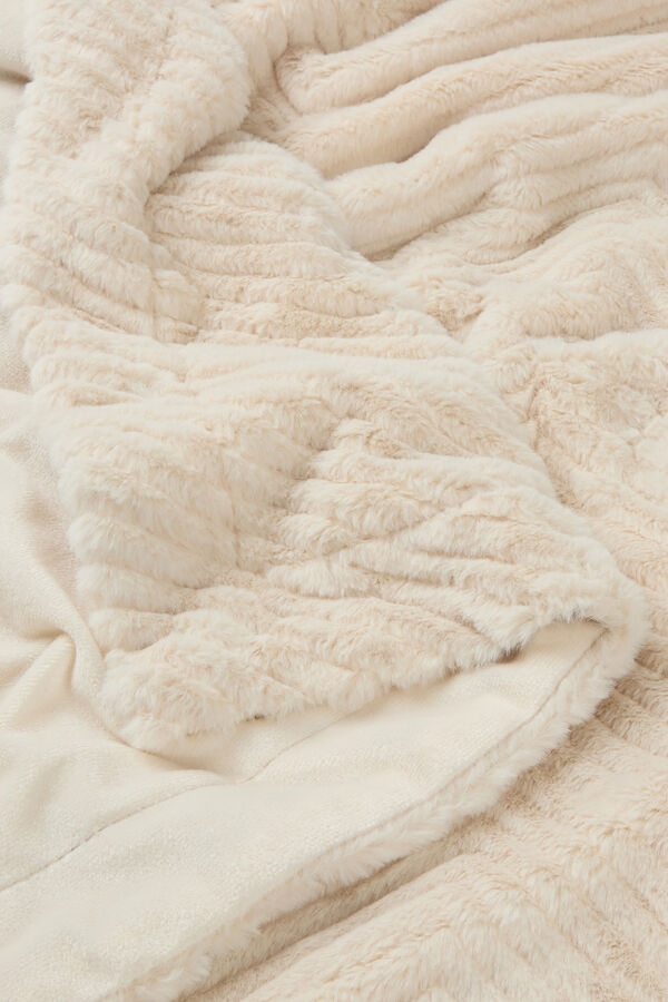 Textura Plaid fur and faux shearling grey