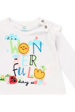 Womensecret Camiseta punto con volantes de bebé niña blanco