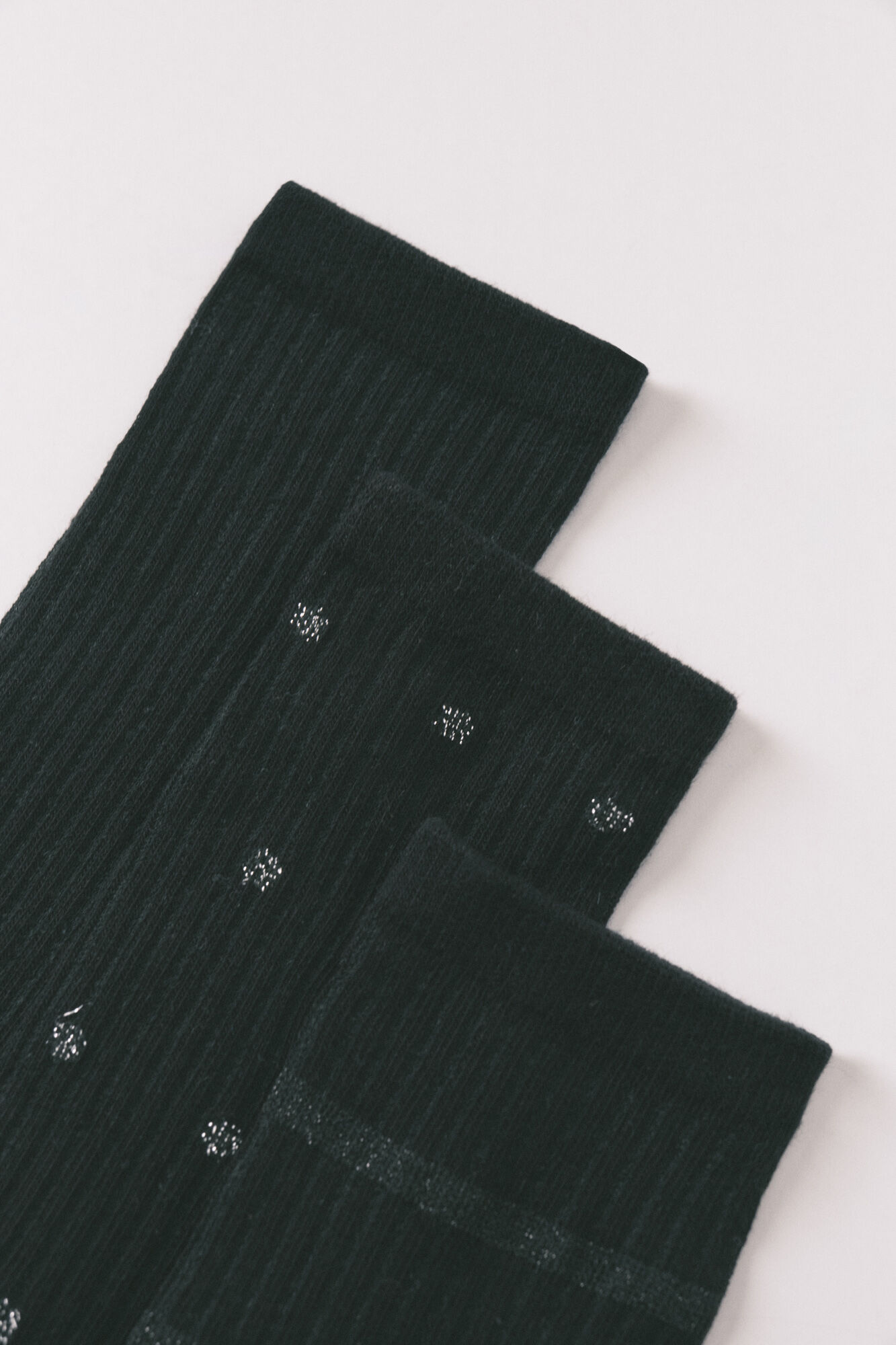 Women'secret Black 3-pack long textured socks