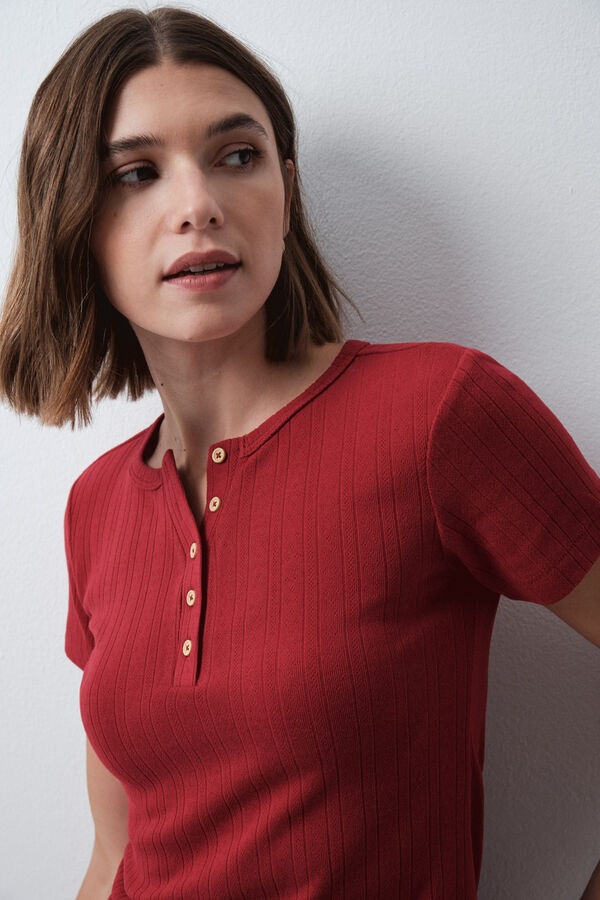 Women'secret T-shirt &agrave; manches courtes bordeaux rouge