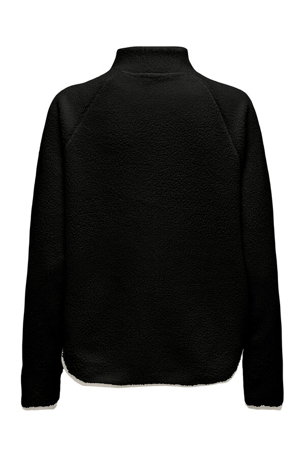 Only Play high neck teddy jacket black