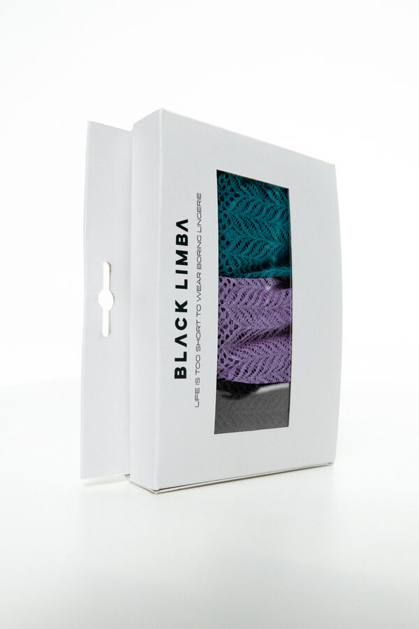 Black Limba Pack 3 tangas encaje multicolor