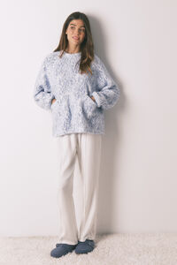 Women'secret Blue faux shearling long pyjamas