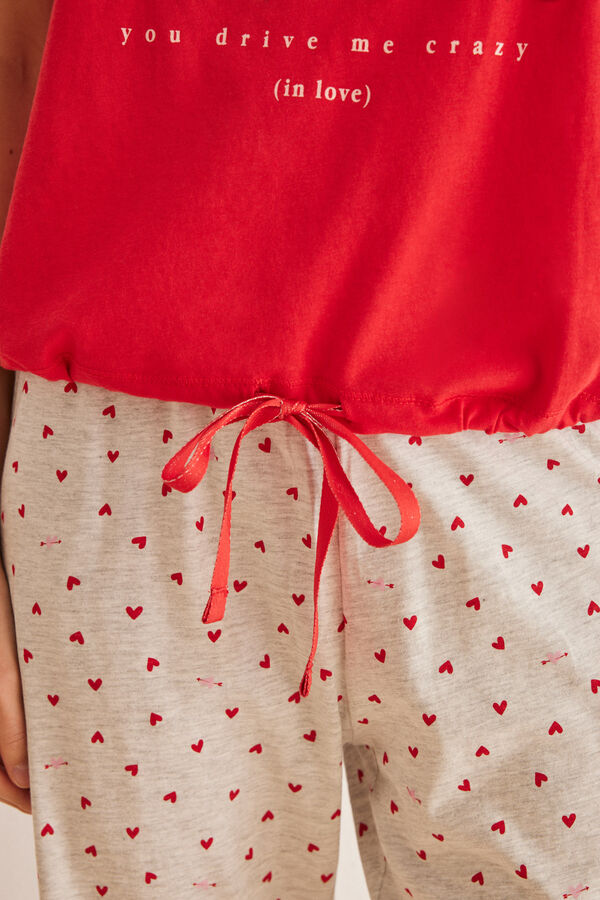 Womensecret Csőrike-mintás pizsama 100% pamutból piros