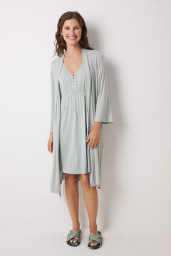 Womensecret Robe longo verde com soft touch verde