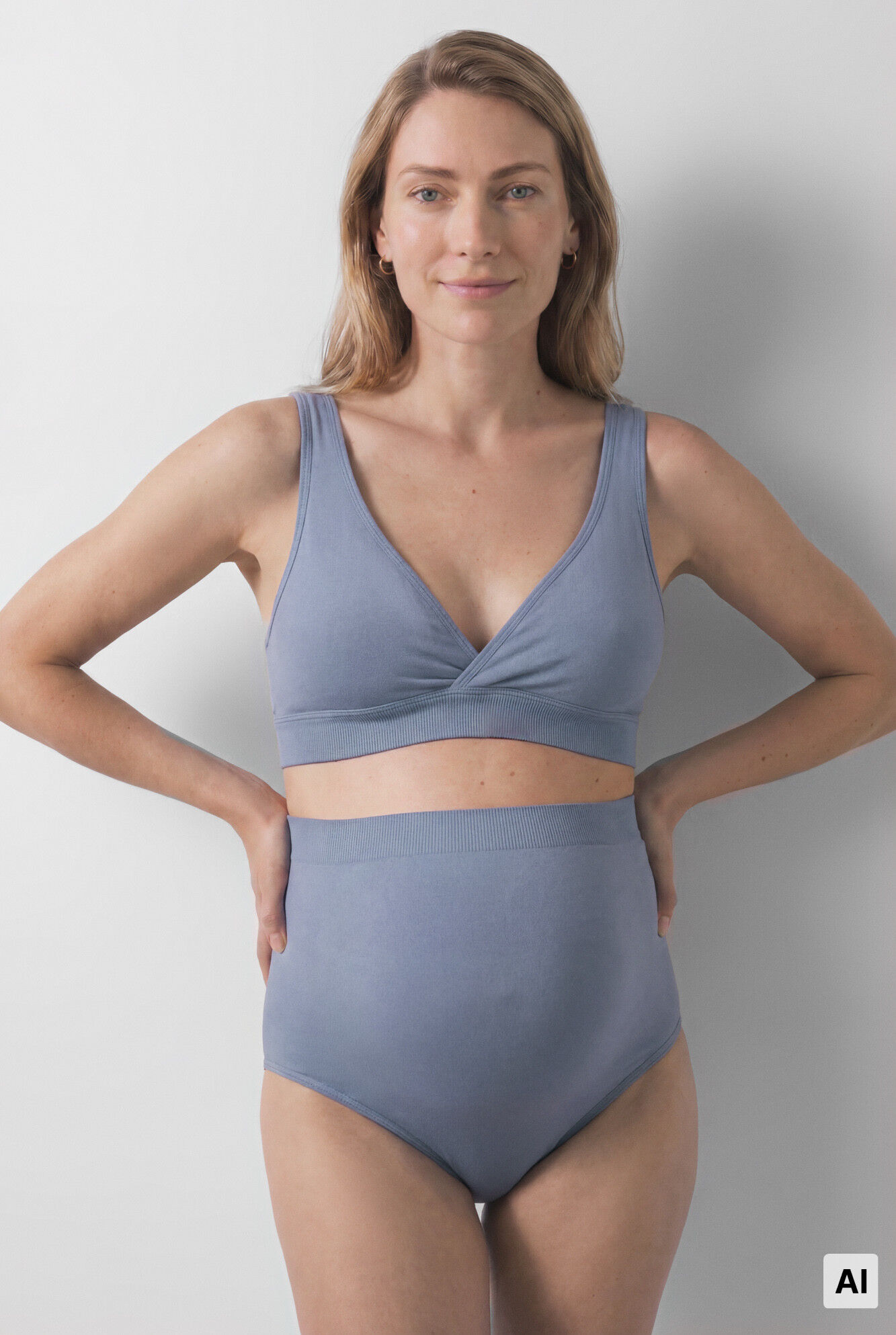 Women'secret Blue high-waisted maternity panty